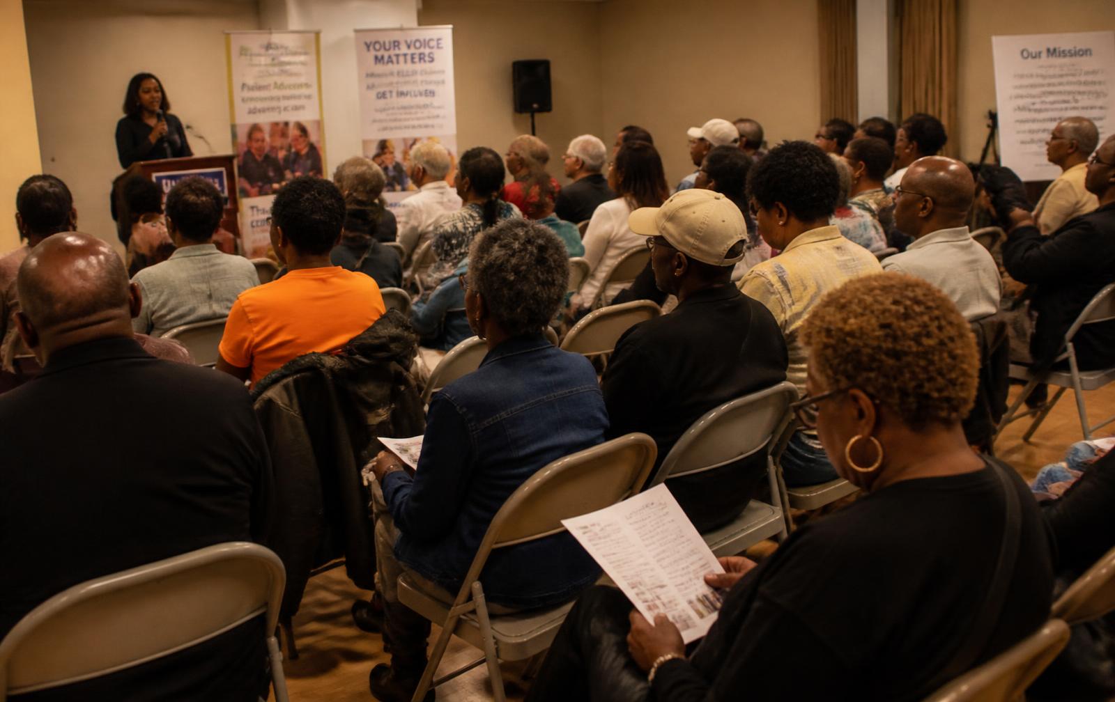 Community members gathered for a patient advocacy town hall